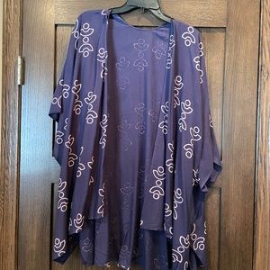 Sseko Designs Multiway Shawl in Navy Blue Print